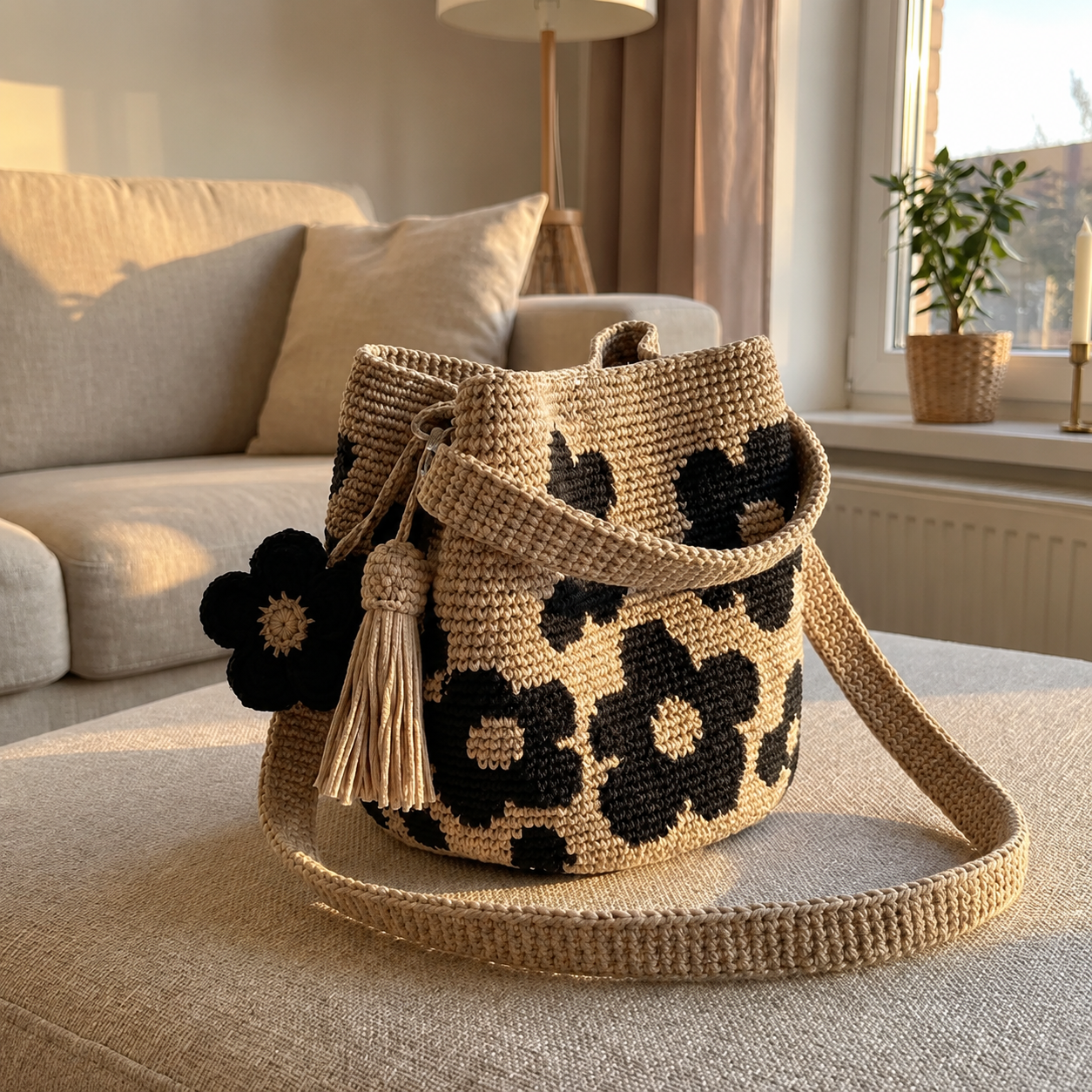 Bolso De Flores Tejido Por Guille