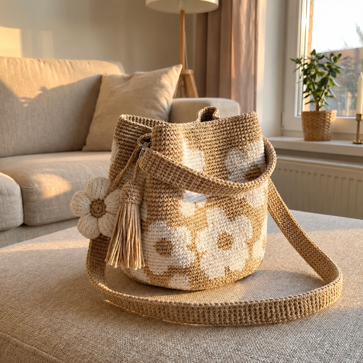 Bolso De Flores Tejido Por Guille