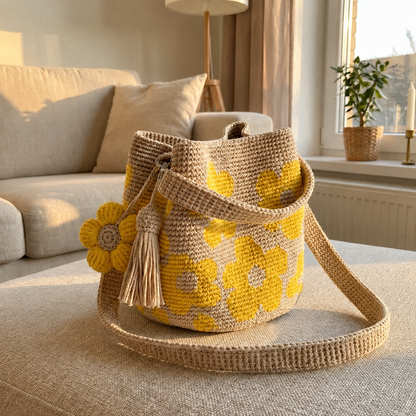 Bolso De Flores Tejido Por Guille