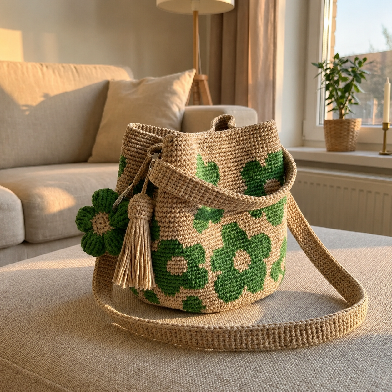 Bolso De Flores Tejido Por Guille