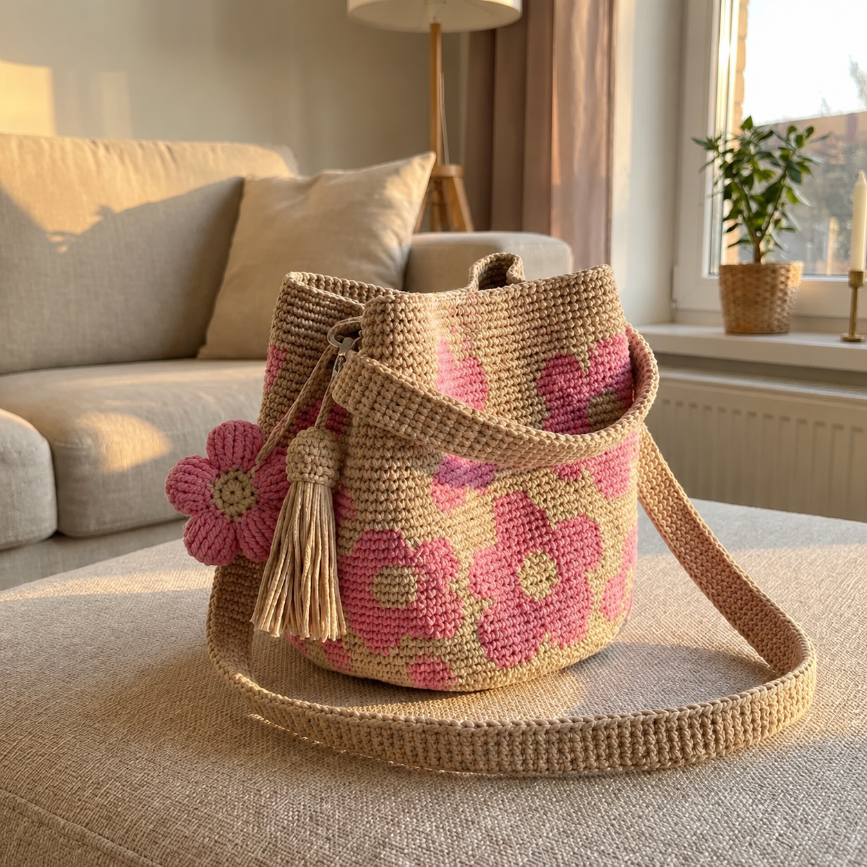 Bolso De Flores Tejido Por Guille